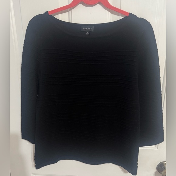 3/4 Sleeve Black Sweater with Detail - Picture 2 of 7